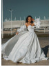 White Satin Minimalist Wedding Dress